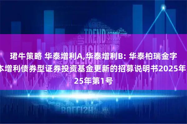 珺牛策略 华泰增利A,华泰增利B: 华泰柏瑞金字塔稳本增利债券型证券投资基金更新的招募说明书2025年第1号